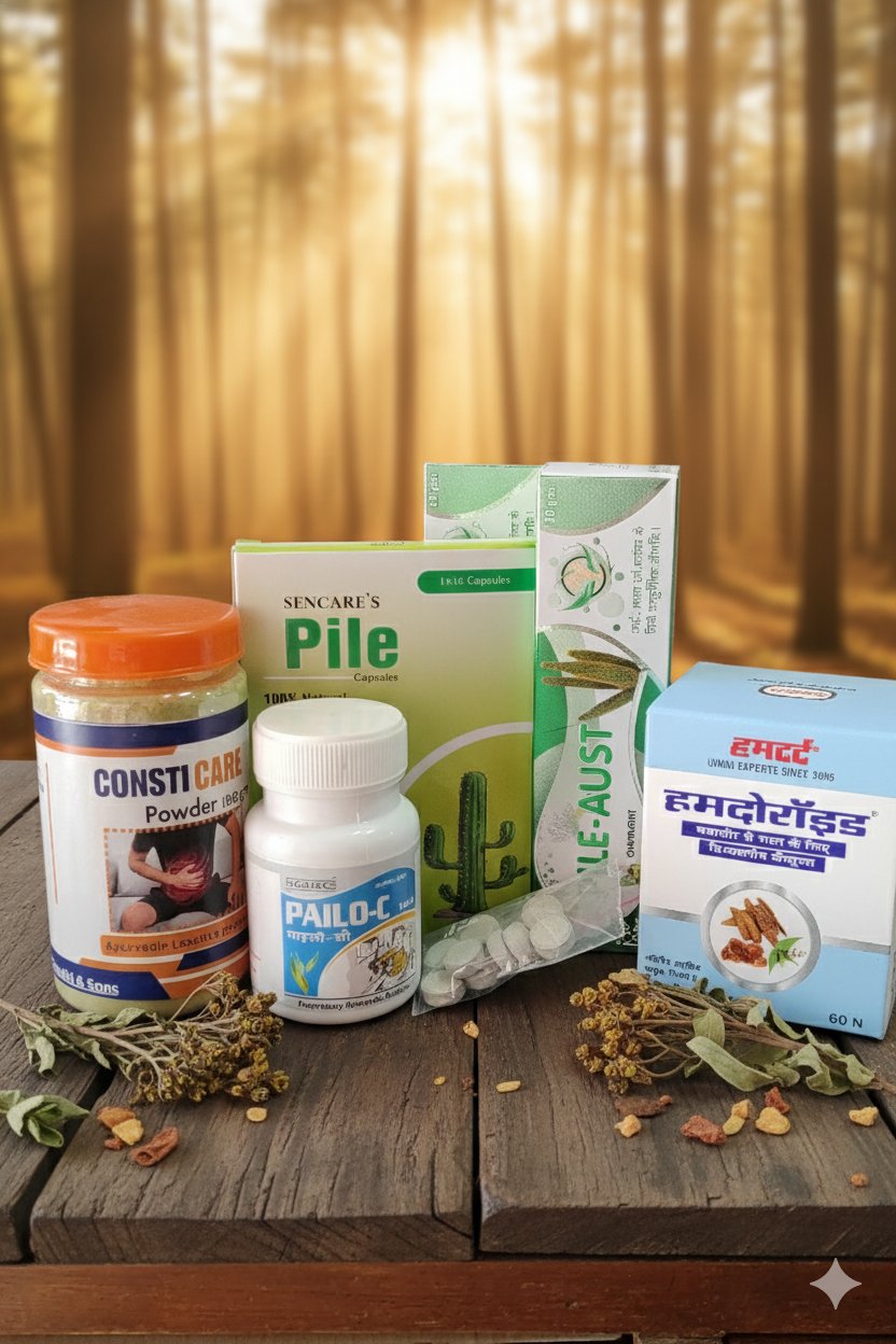 Ayurvedic Pile Care Course – 20-Day Herbal Program with Hamdoroid, Pilesencare & Consticare
